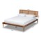 Baxton Studio Romy Ash Walnut Finished and Synthetic Rattan Queen Size Platform Bed 159-9820-9821 - alternate 3
